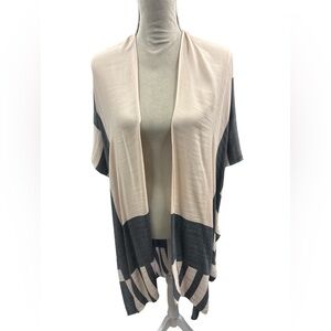 Moss Rose Elegant Soft Peach and Gray Women's Cardigan